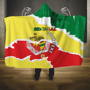 Custom Senegal Beach Soccer 2025 Hooded Blanket Go Champions - Grunge Style