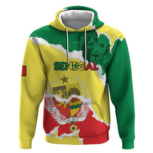 Custom Senegal Beach Soccer 2025 Hoodie Go Champions - Grunge Style