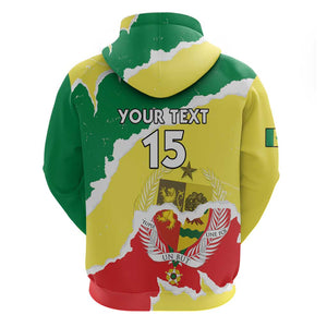 Custom Senegal Beach Soccer 2025 Hoodie Go Champions - Grunge Style