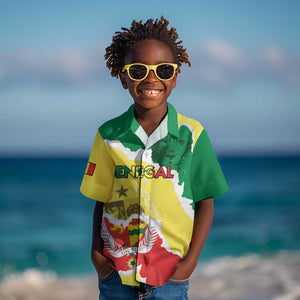 Custom Senegal Beach Soccer 2025 Kid Hawaiian Shirt Go Champions - Grunge Style
