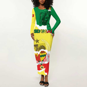 Custom Senegal Beach Soccer 2025 Long Sleeve Bodycon Dress Go Champions - Grunge Style LT15