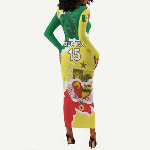 Custom Senegal Beach Soccer 2025 Long Sleeve Bodycon Dress Go Champions - Grunge Style LT15