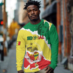 Custom Senegal Beach Soccer 2025 Long Sleeve Shirt Go Champions - Grunge Style