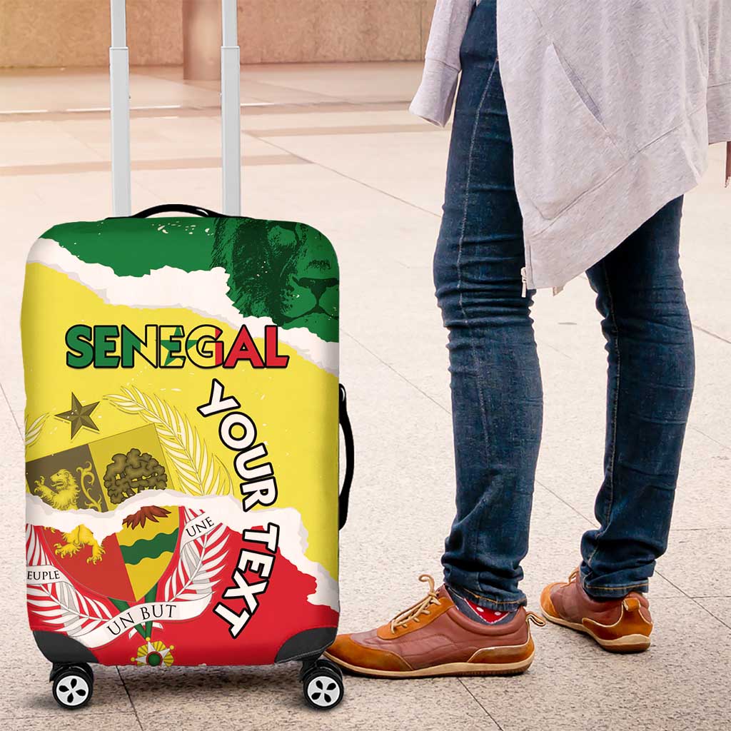 Custom Senegal Beach Soccer 2025 Luggage Cover Go Champions - Grunge Style