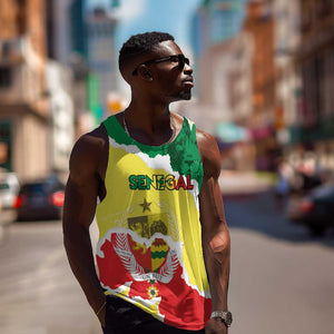 Custom Senegal Beach Soccer 2025 Men Tank Top Go Champions - Grunge Style