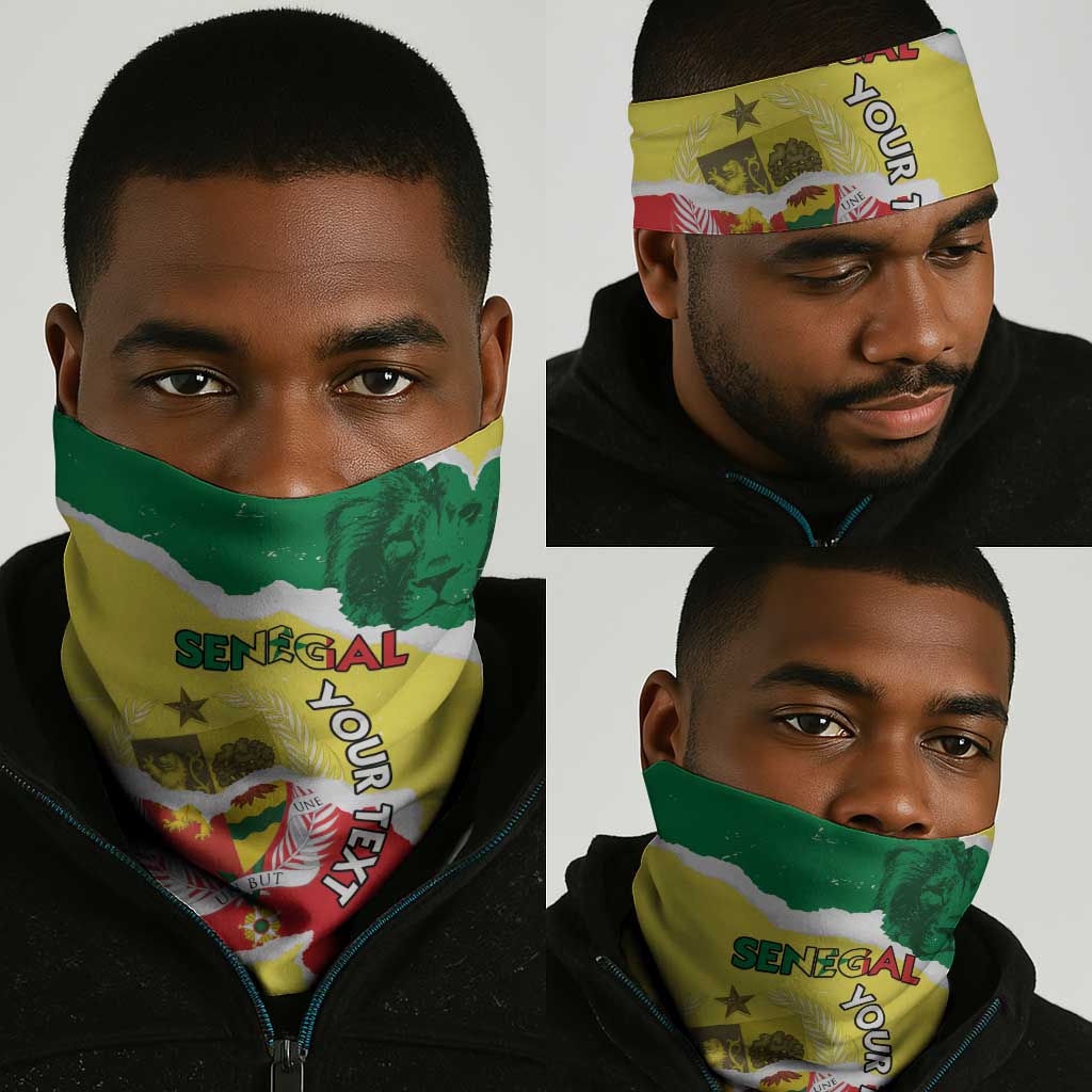 Senegal Beach Soccer 2025 Neck Gaiter Go Champions - Grunge Style - African Pride