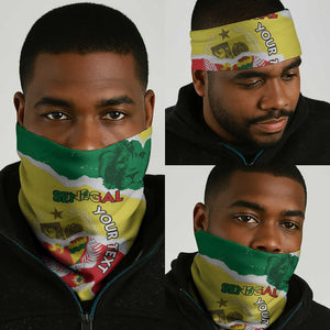 Senegal Beach Soccer 2025 Neck Gaiter Go Champions - Grunge Style - African Pride