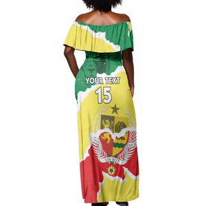 Custom Senegal Beach Soccer 2025 Off Shoulder Maxi Dress Go Champions - Grunge Style