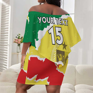 Custom Senegal Beach Soccer 2025 Off Shoulder Short Dress Go Champions - Grunge Style