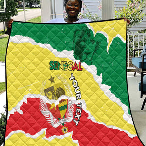 Custom Senegal Beach Soccer 2025 Quilt Go Champions - Grunge Style