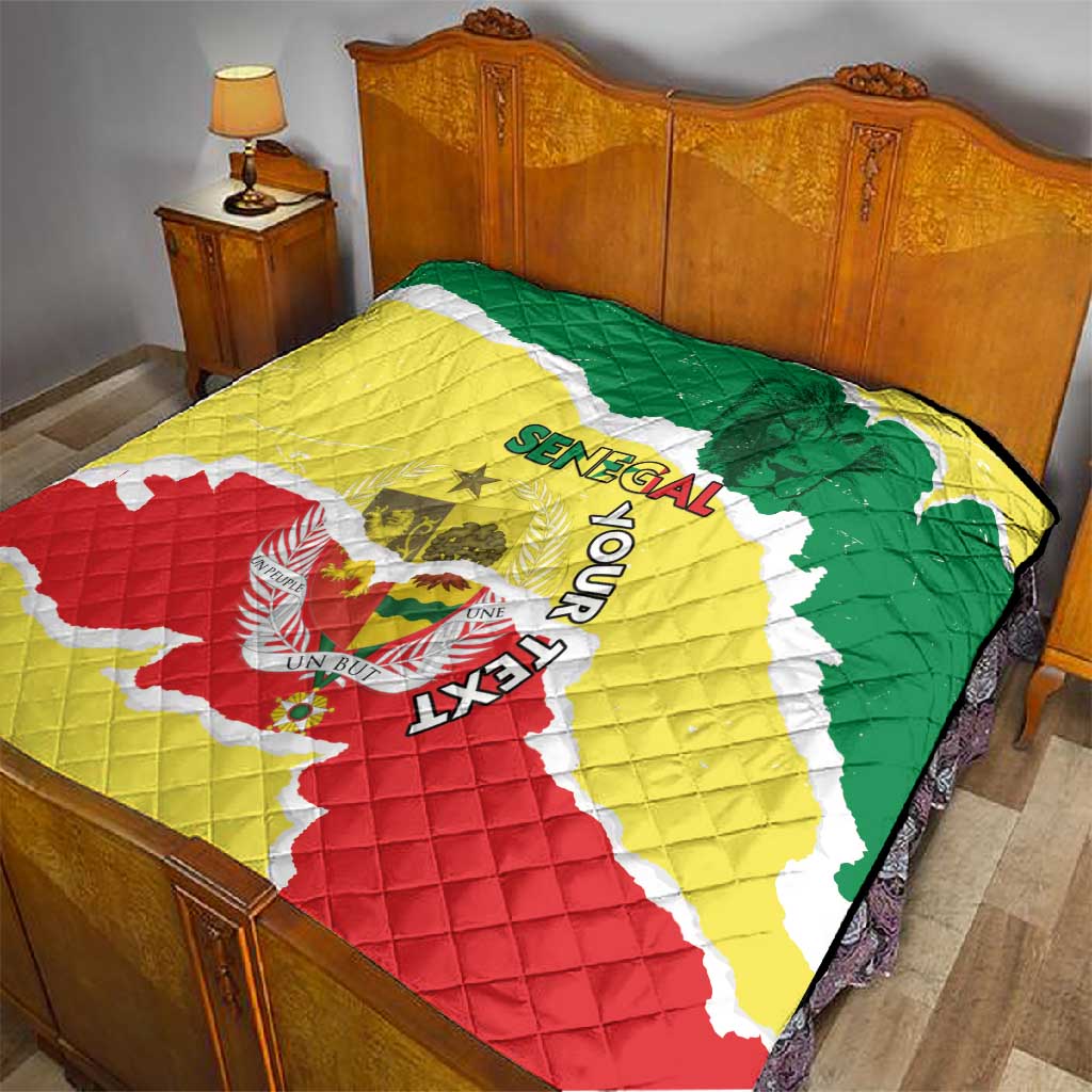 Custom Senegal Beach Soccer 2025 Quilt Go Champions - Grunge Style