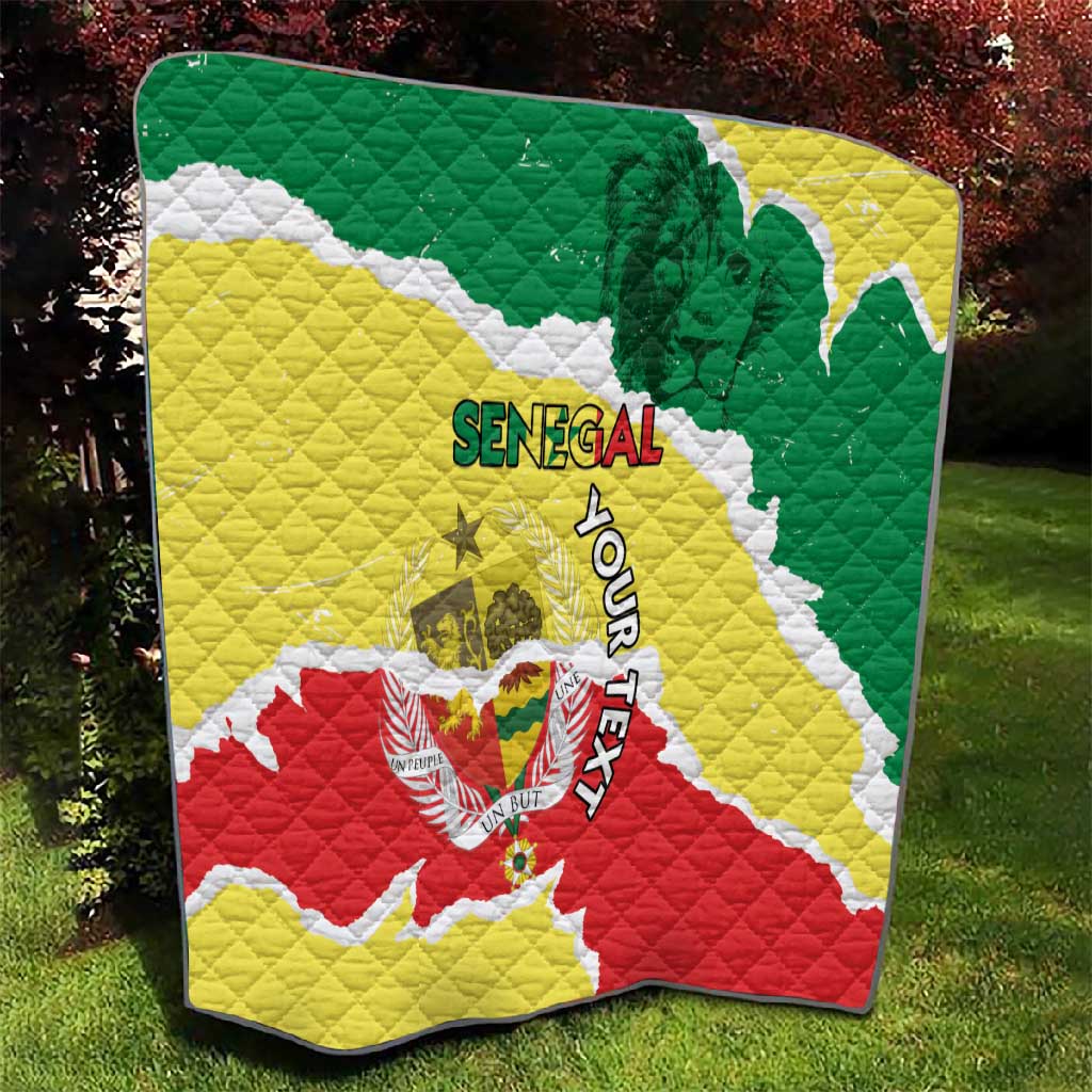 Custom Senegal Beach Soccer 2025 Quilt Go Champions - Grunge Style