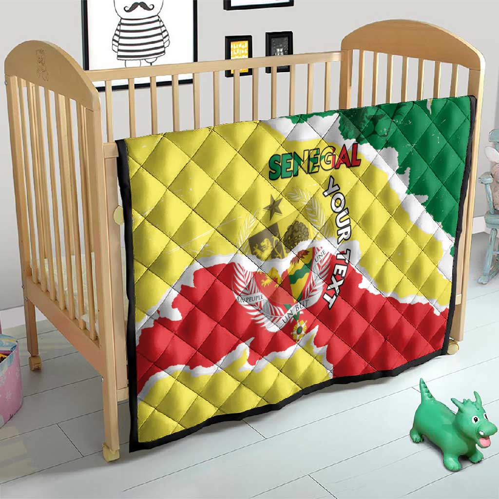 Custom Senegal Beach Soccer 2025 Quilt Go Champions - Grunge Style