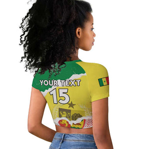 Custom Senegal Beach Soccer 2025 Raglan Cropped T shirt Go Champions - Grunge Style
