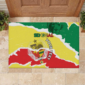 Custom Senegal Beach Soccer 2025 Rubber Doormat Go Champions - Grunge Style