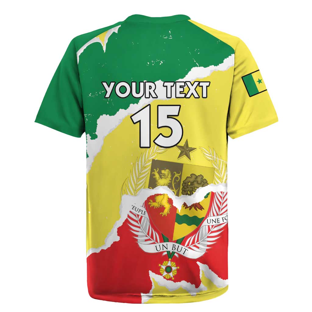 Custom Senegal Beach Soccer 2025 Rugby Jersey Go Champions - Grunge Style