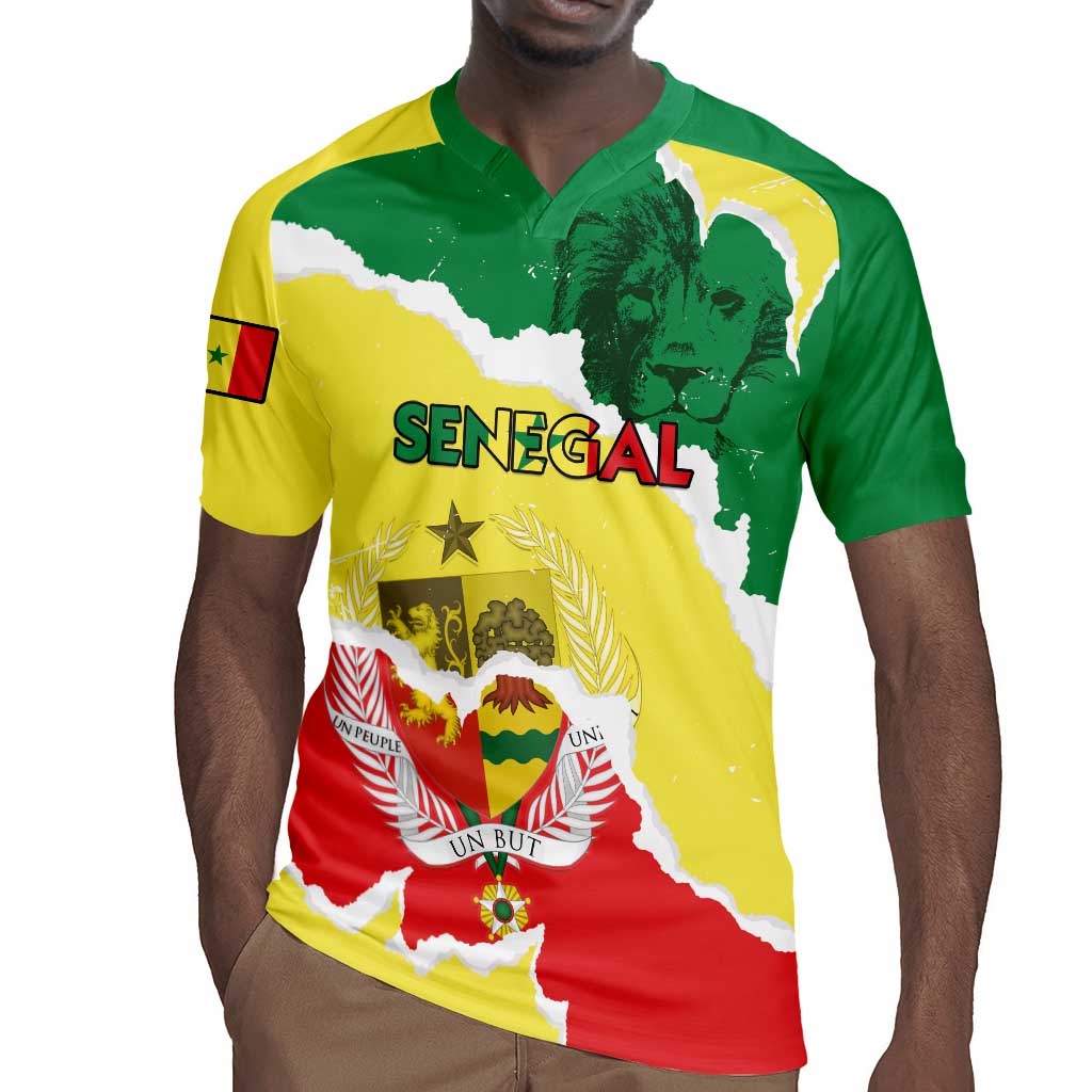 Custom Senegal Beach Soccer 2025 Rugby Jersey Go Champions - Grunge Style