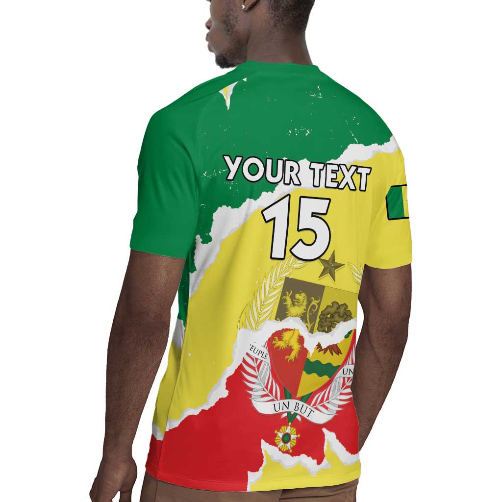 Custom Senegal Beach Soccer 2025 Rugby Jersey Go Champions - Grunge Style