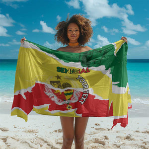 Custom Senegal Beach Soccer 2025 Sarong Go Champions - Grunge Style