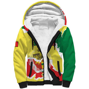 Custom Senegal Beach Soccer 2025 Sherpa Hoodie Go Champions - Grunge Style