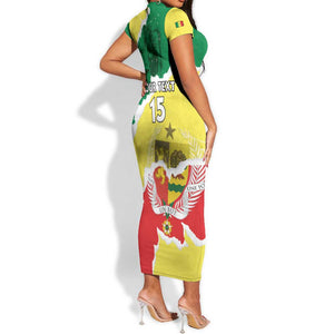 Custom Senegal Beach Soccer 2025 Short Sleeve Bodycon Dress Go Champions - Grunge Style LT15