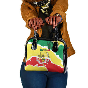 Custom Senegal Beach Soccer 2025 Shoulder Handbag Go Champions - Grunge Style