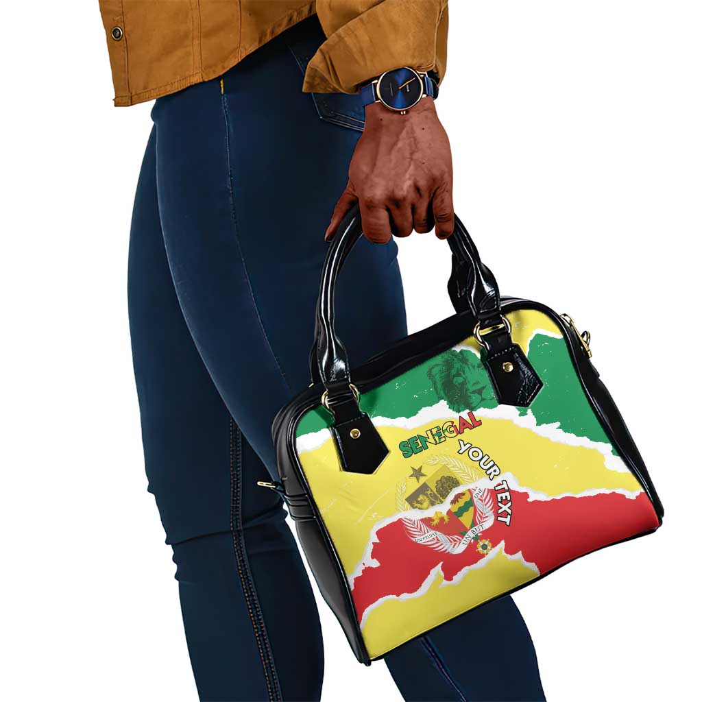 Custom Senegal Beach Soccer 2025 Shoulder Handbag Go Champions - Grunge Style