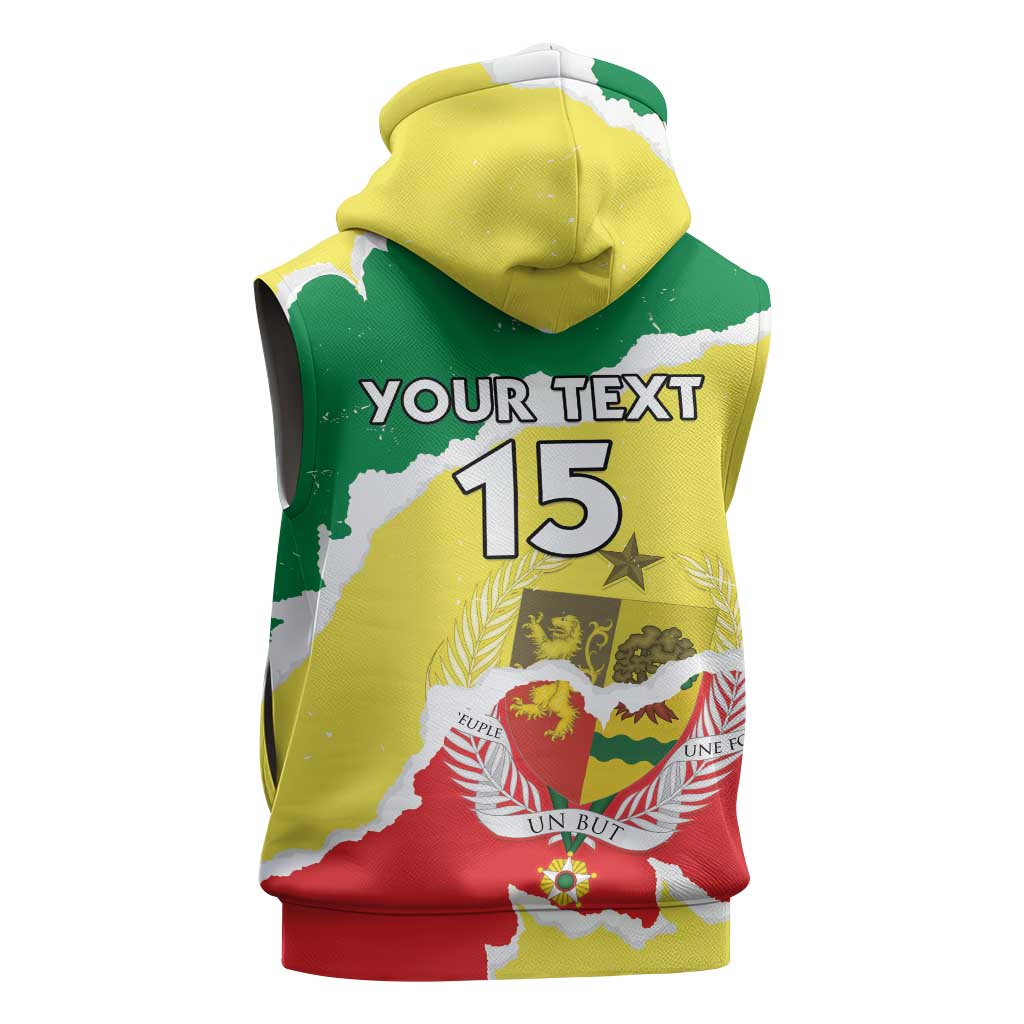 Custom Senegal Beach Soccer 2025 Sleeveless Hoodie Go Champions - Grunge Style - African Pride