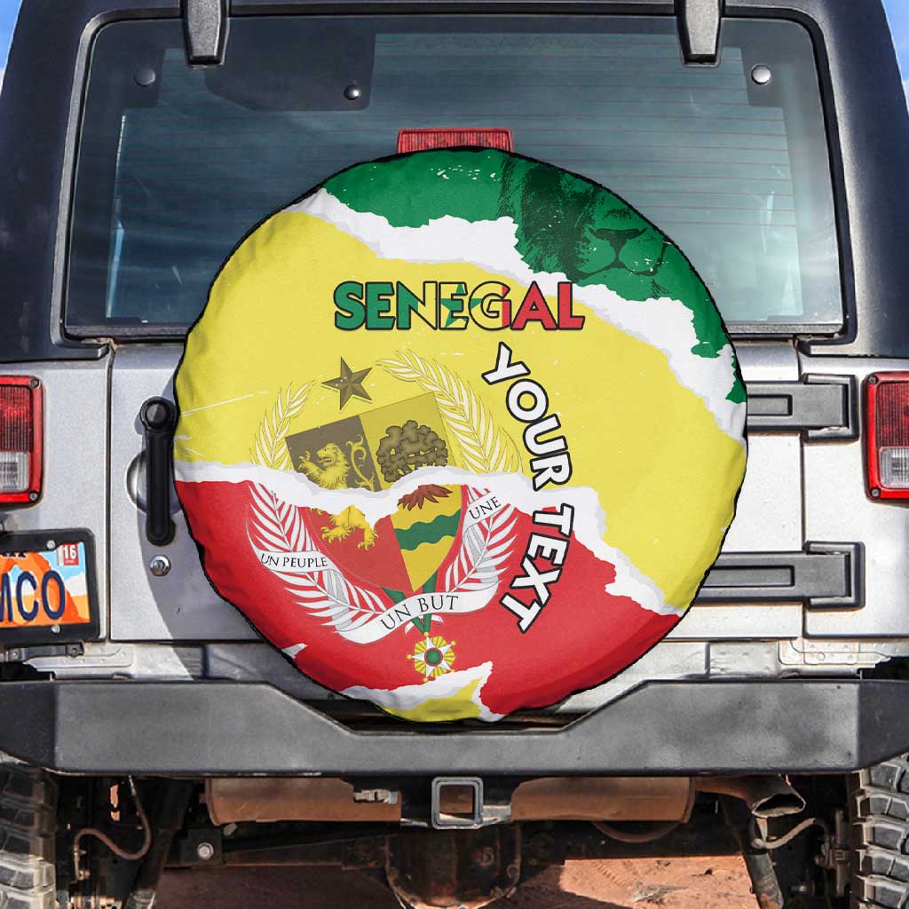 Custom Senegal Beach Soccer 2025 Spare Tire Cover Go Champions - Grunge Style