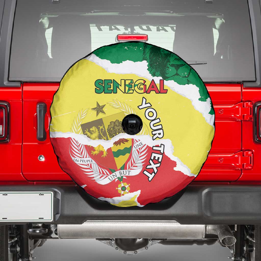 Custom Senegal Beach Soccer 2025 Spare Tire Cover Go Champions - Grunge Style