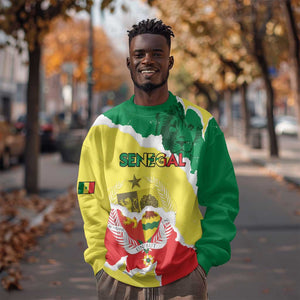 Custom Senegal Beach Soccer 2025 Sweatshirt Go Champions - Grunge Style