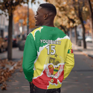Custom Senegal Beach Soccer 2025 Sweatshirt Go Champions - Grunge Style