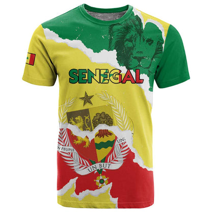 Custom Senegal Beach Soccer 2025 T shirt Go Champions - Grunge Style