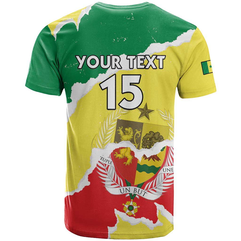 Custom Senegal Beach Soccer 2025 T shirt Go Champions - Grunge Style