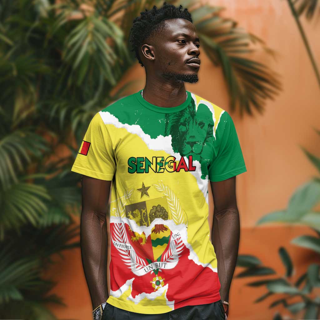 Custom Senegal Beach Soccer 2025 T shirt Go Champions - Grunge Style