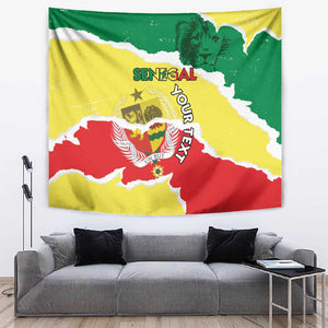 Custom Senegal Beach Soccer 2025 Tapestry Go Champions - Grunge Style