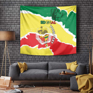 Custom Senegal Beach Soccer 2025 Tapestry Go Champions - Grunge Style