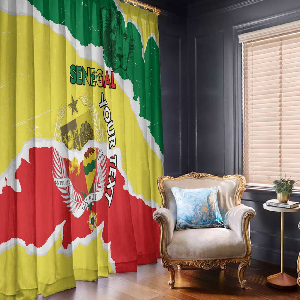 Custom Senegal Beach Soccer 2025 Window Curtain Go Champions - Grunge Style