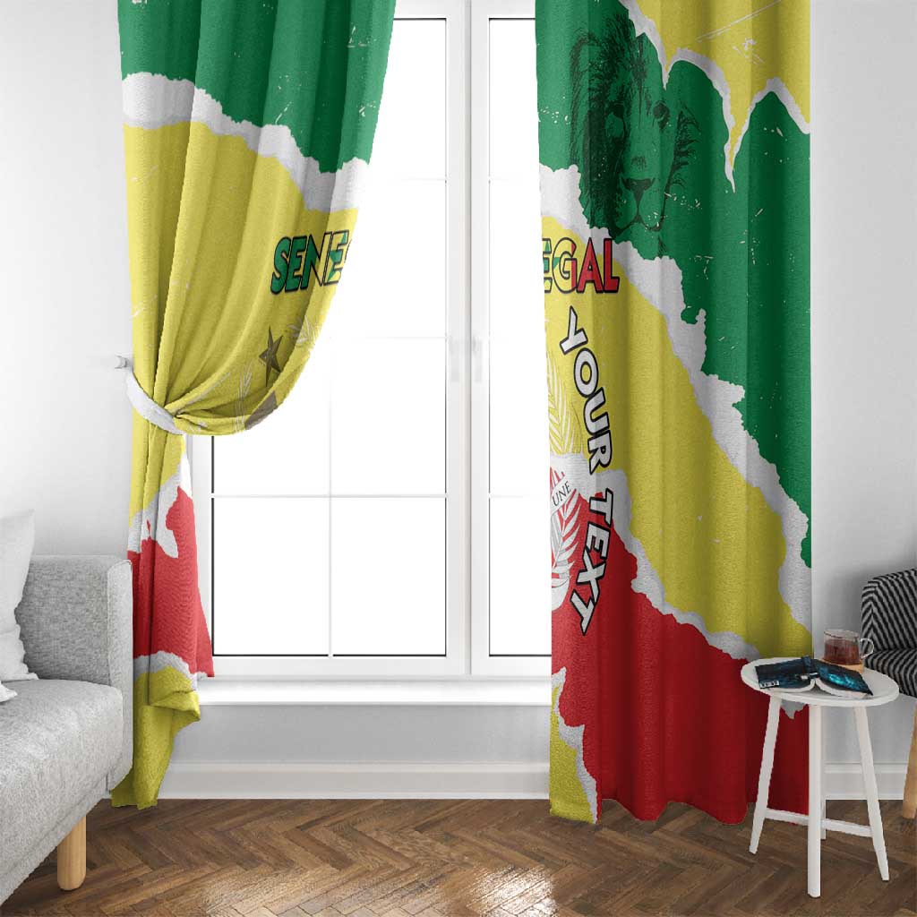 Custom Senegal Beach Soccer 2025 Window Curtain Go Champions - Grunge Style