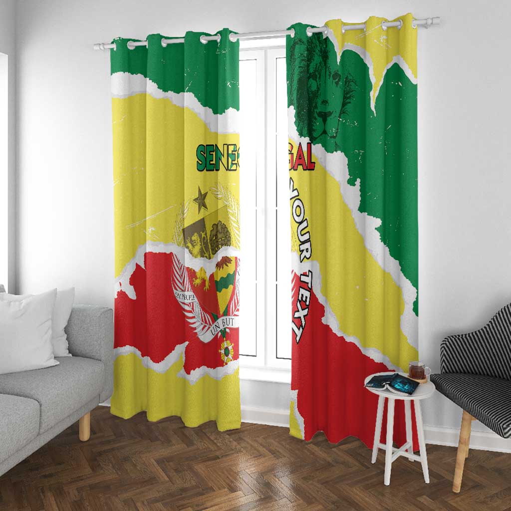 Custom Senegal Beach Soccer 2025 Window Curtain Go Champions - Grunge Style