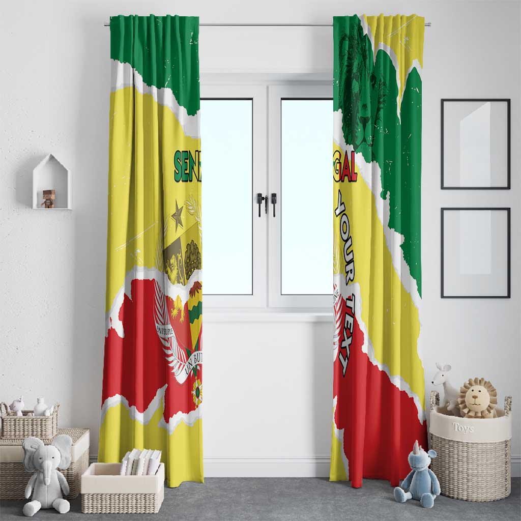 Custom Senegal Beach Soccer 2025 Window Curtain Go Champions - Grunge Style