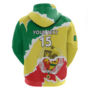 Custom Senegal Beach Soccer 2025 Zip Hoodie Go Champions - Grunge Style