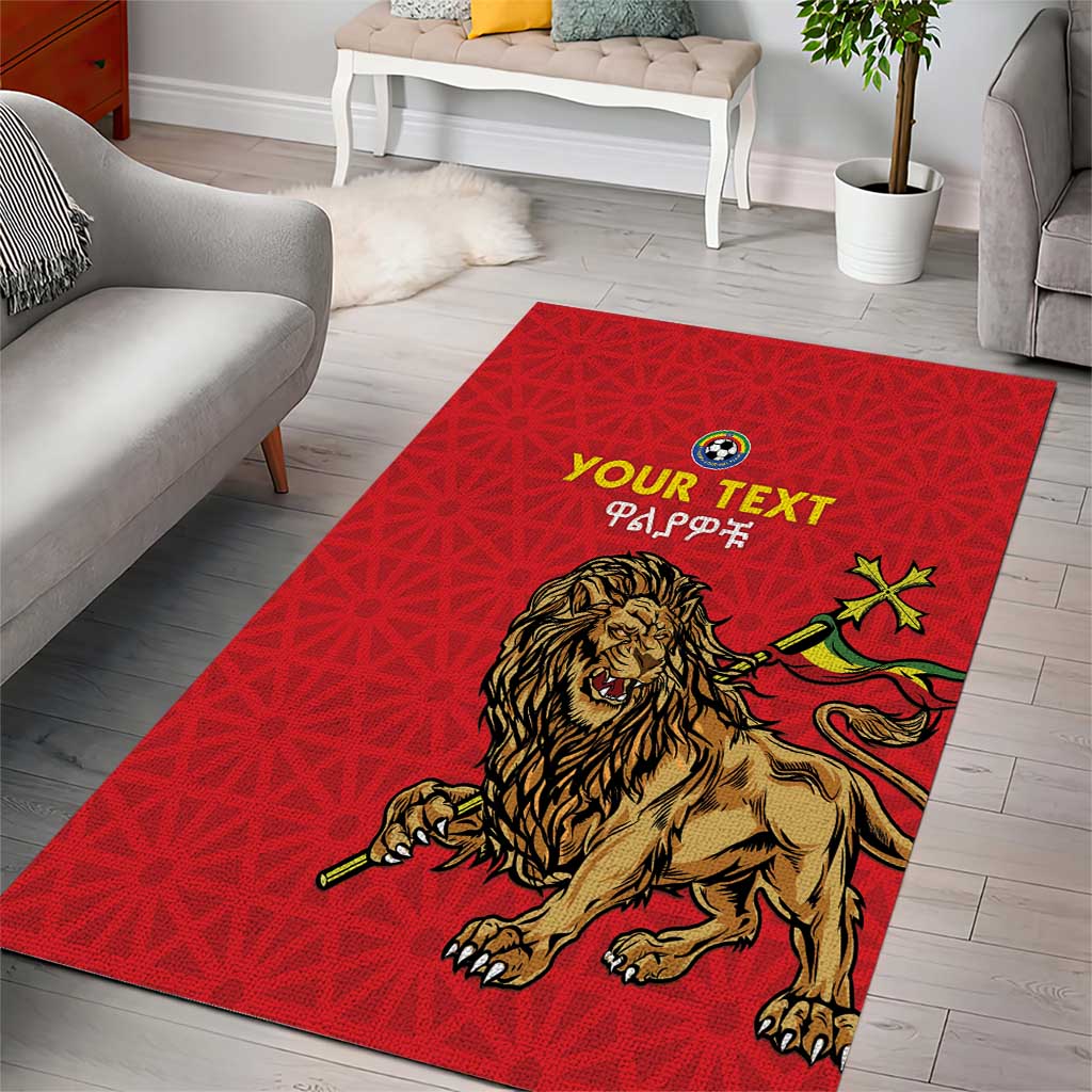 Custom Ethiopia Football Area Rug Go Champions