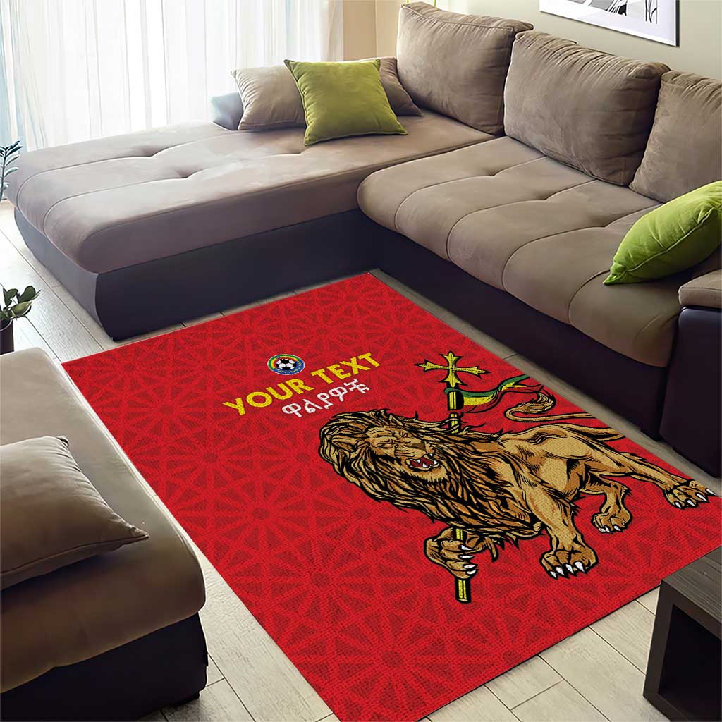 Custom Ethiopia Football Area Rug Go Champions