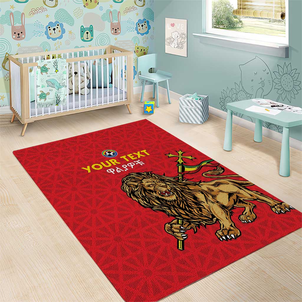 Custom Ethiopia Football Area Rug Go Champions