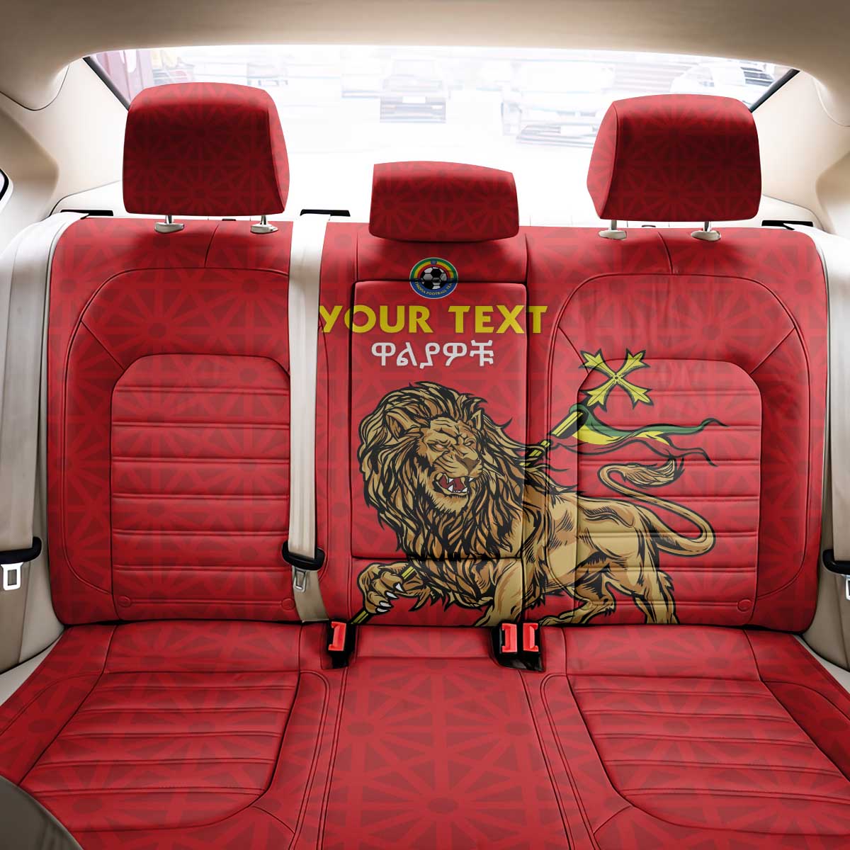 Custom Ethiopia Football Back Car Seat Cover Go Champions
