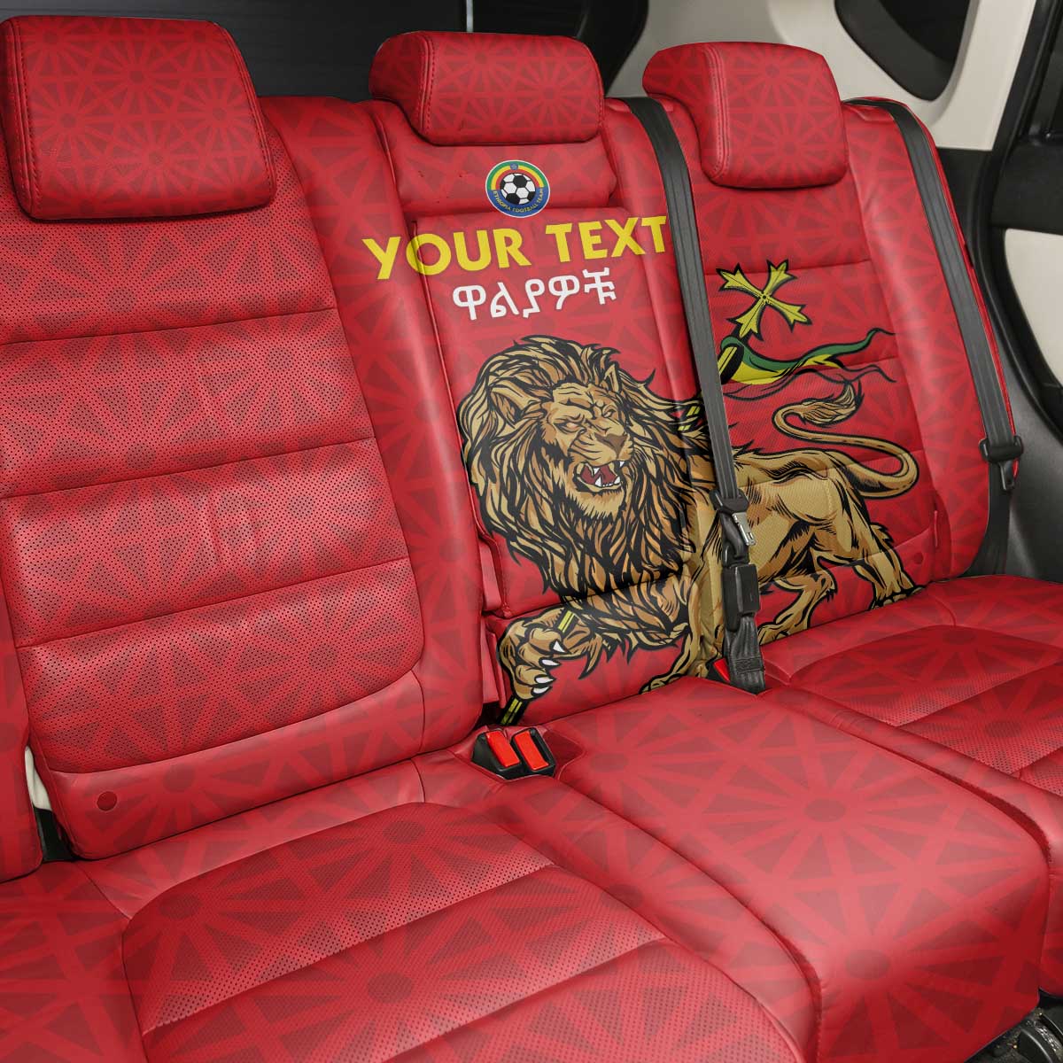 Custom Ethiopia Football Back Car Seat Cover Go Champions