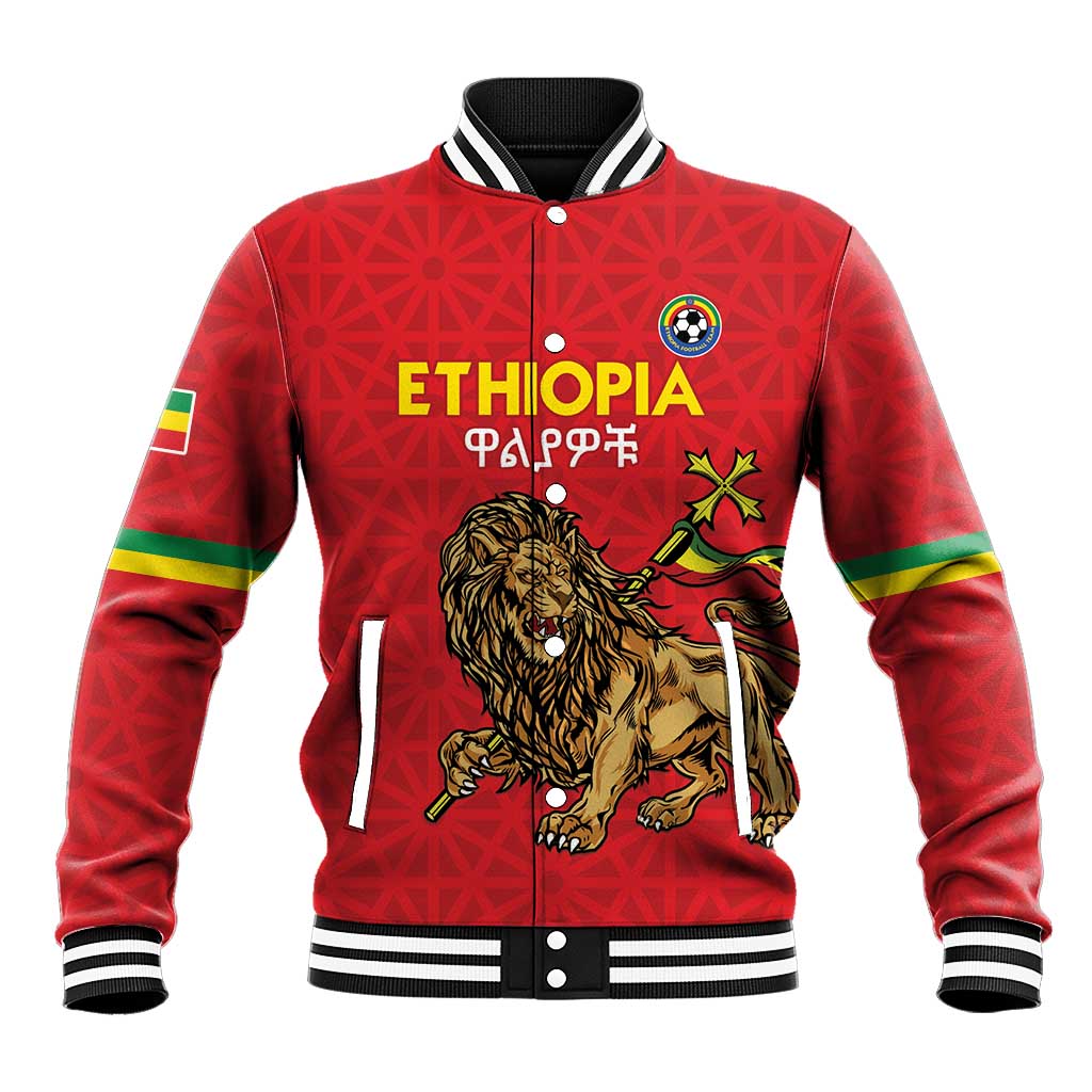 Custom Ethiopia Football Baseball Jacket Go Champions
