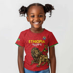 Custom Ethiopia Football Kid T shirt Go Champions