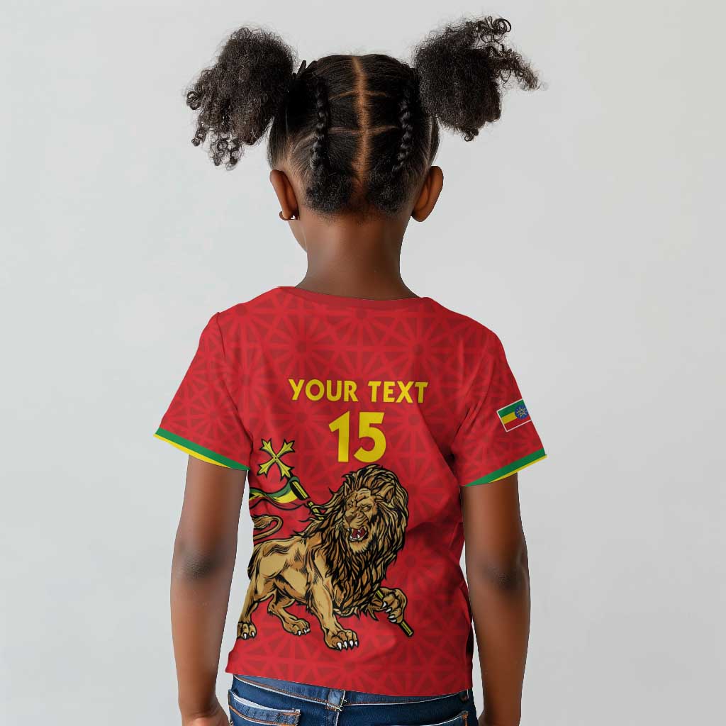 Custom Ethiopia Football Kid T shirt Go Champions